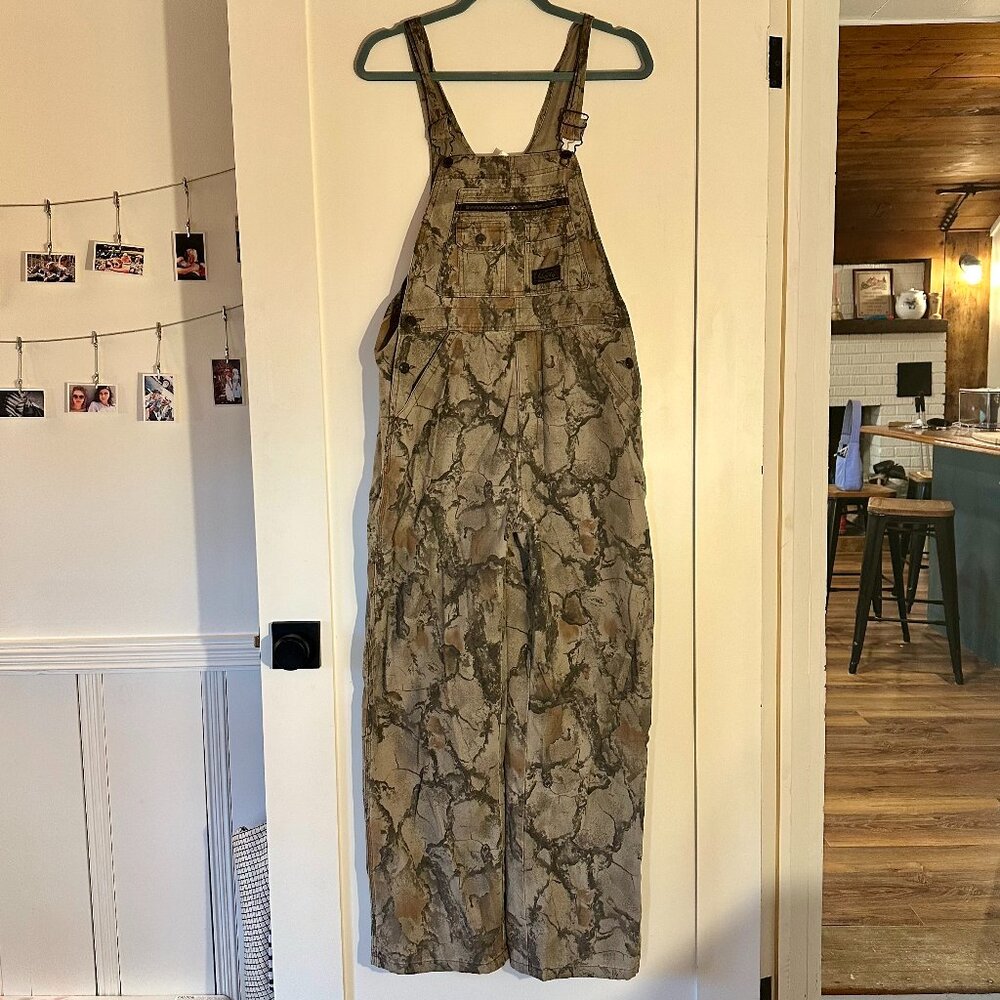 Camo print overalls
